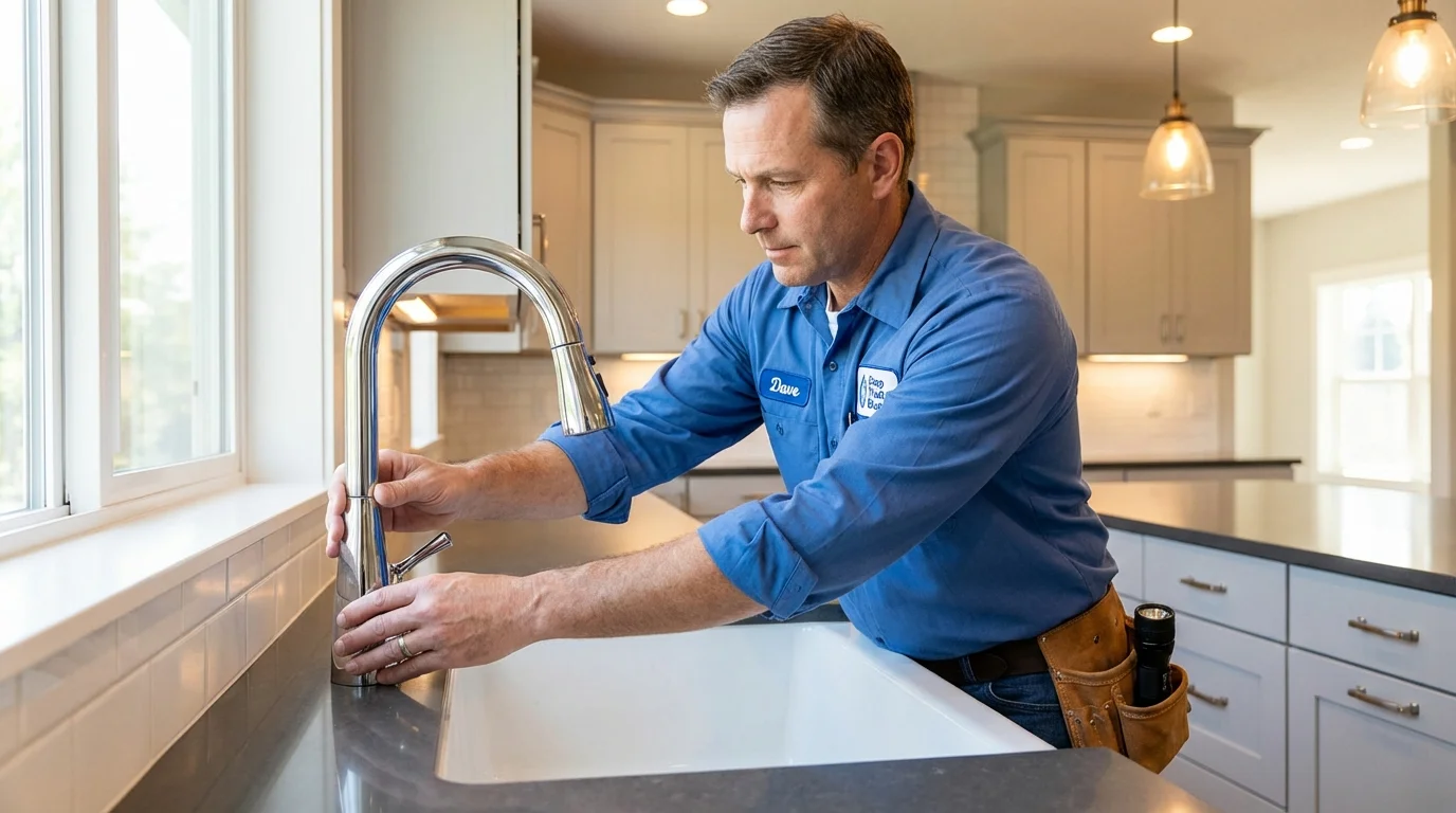 Kitchen faucet installation by Johns Plumbing LLC in Mequon